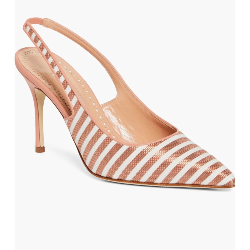 Rare Rose Gold Striped Manolo Blahnik